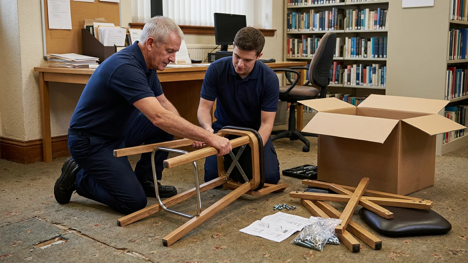 Mover securing furniture for a household move